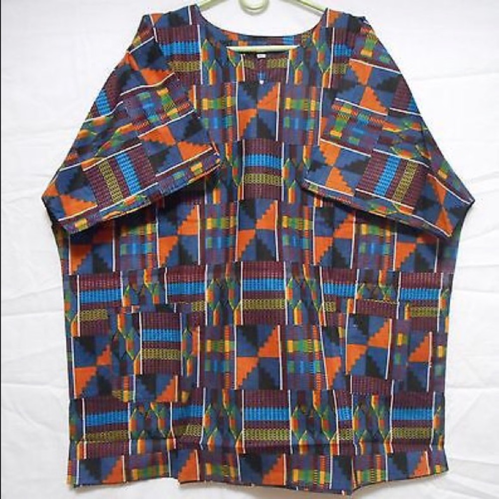 Blue Kente Dashiki